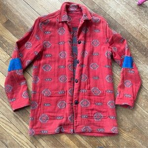 Vintage Aztec jacket with denim patches